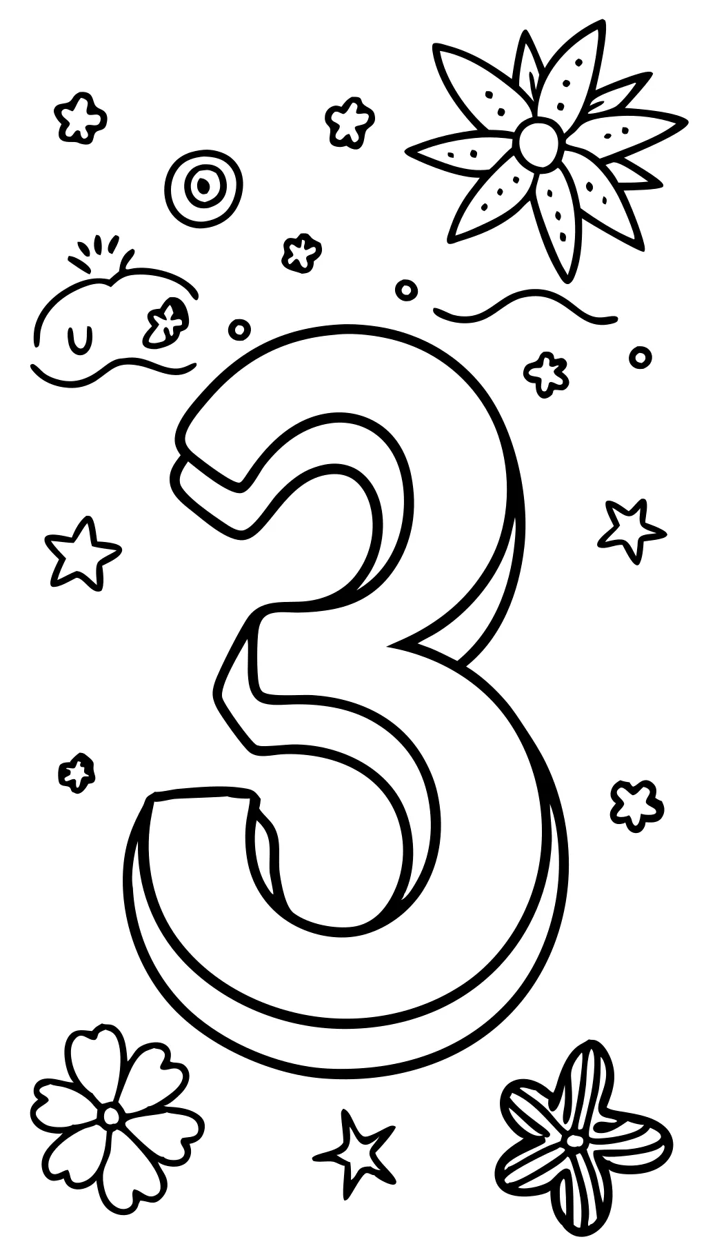 coloring pages of the number 3